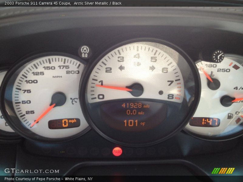 Arctic Silver Metallic / Black 2003 Porsche 911 Carrera 4S Coupe