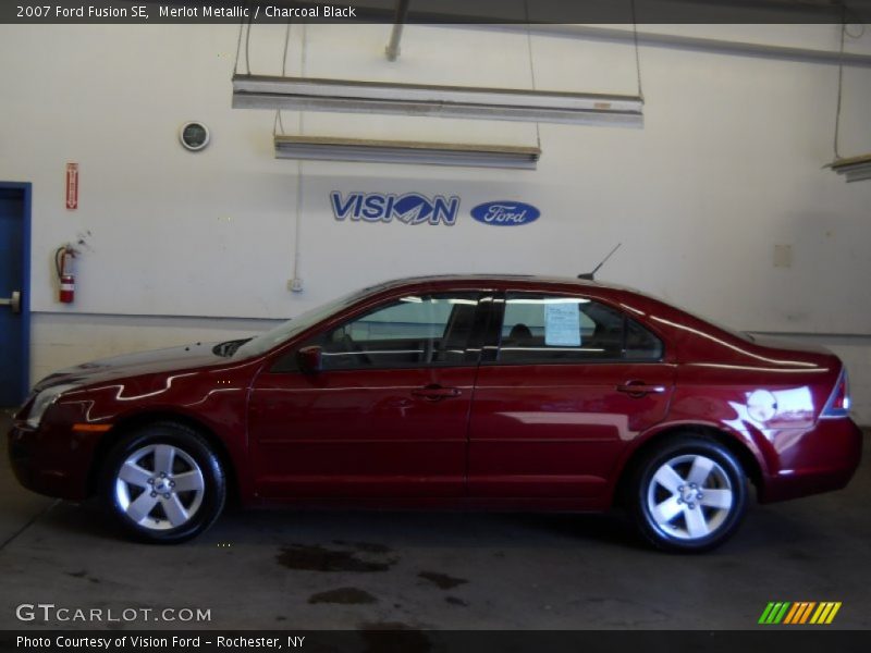Merlot Metallic / Charcoal Black 2007 Ford Fusion SE