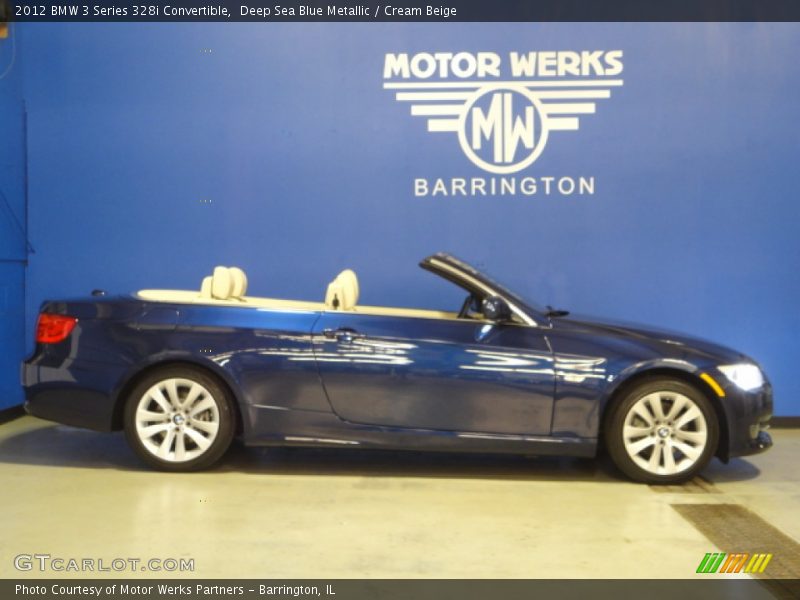 Deep Sea Blue Metallic / Cream Beige 2012 BMW 3 Series 328i Convertible