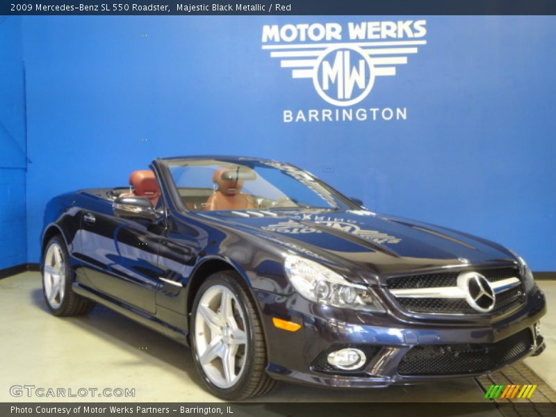 Majestic Black Metallic / Red 2009 Mercedes-Benz SL 550 Roadster
