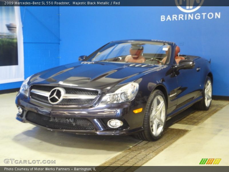 Majestic Black Metallic / Red 2009 Mercedes-Benz SL 550 Roadster