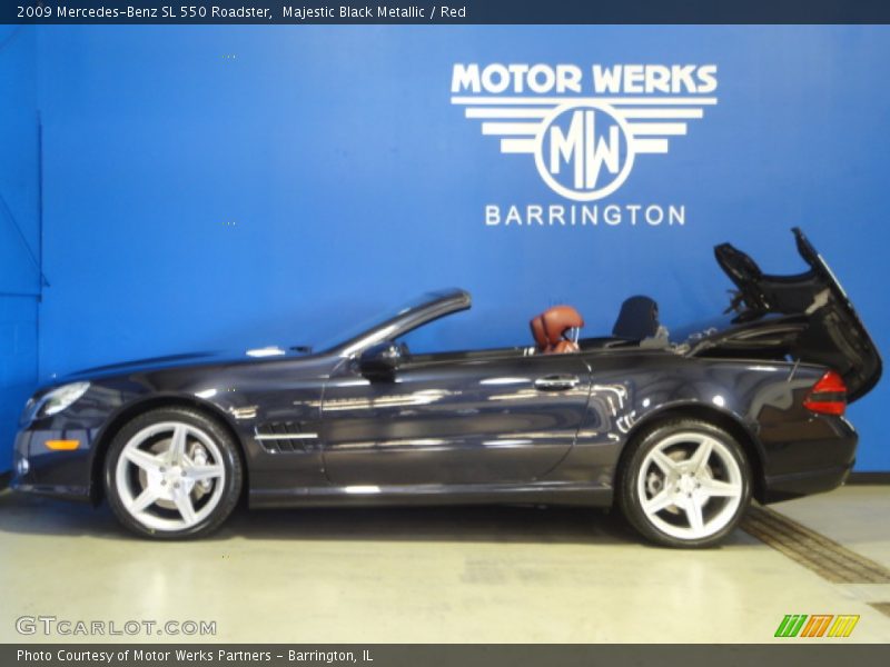 Majestic Black Metallic / Red 2009 Mercedes-Benz SL 550 Roadster