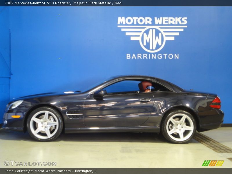 Majestic Black Metallic / Red 2009 Mercedes-Benz SL 550 Roadster