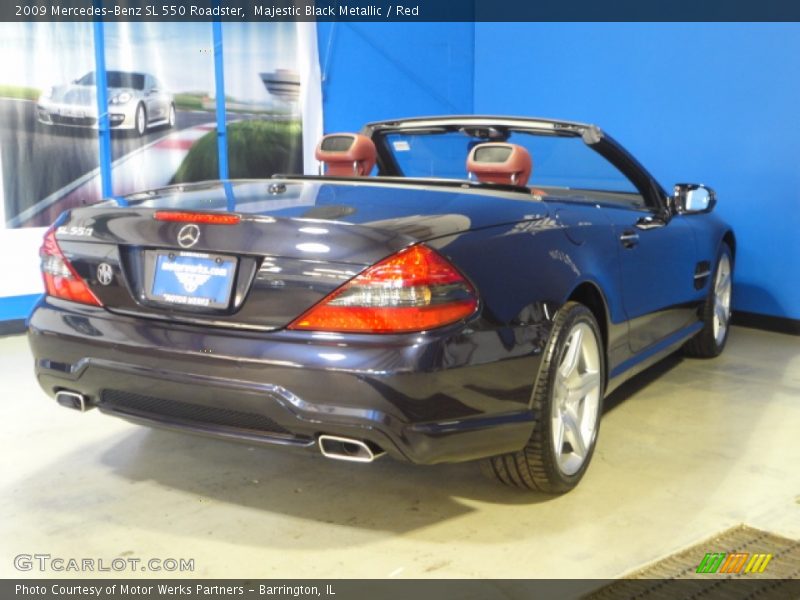 Majestic Black Metallic / Red 2009 Mercedes-Benz SL 550 Roadster