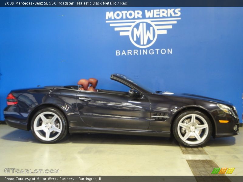 Majestic Black Metallic / Red 2009 Mercedes-Benz SL 550 Roadster