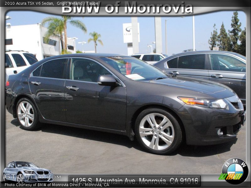 Grigio Metallic / Taupe 2010 Acura TSX V6 Sedan