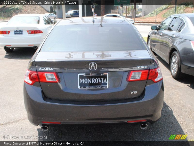 Grigio Metallic / Taupe 2010 Acura TSX V6 Sedan