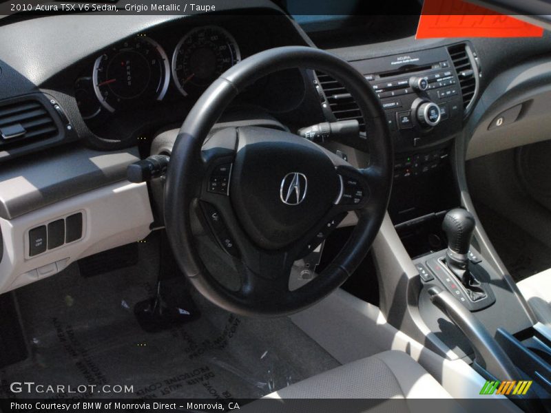 Grigio Metallic / Taupe 2010 Acura TSX V6 Sedan