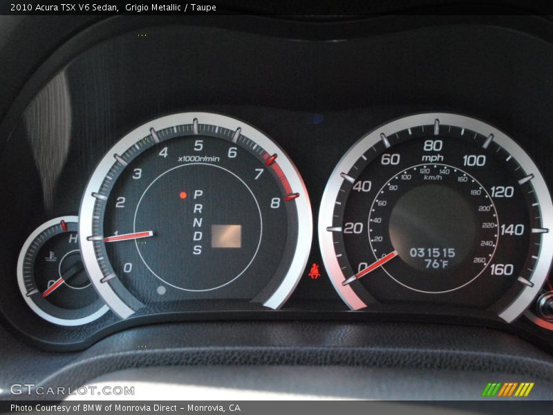 Grigio Metallic / Taupe 2010 Acura TSX V6 Sedan