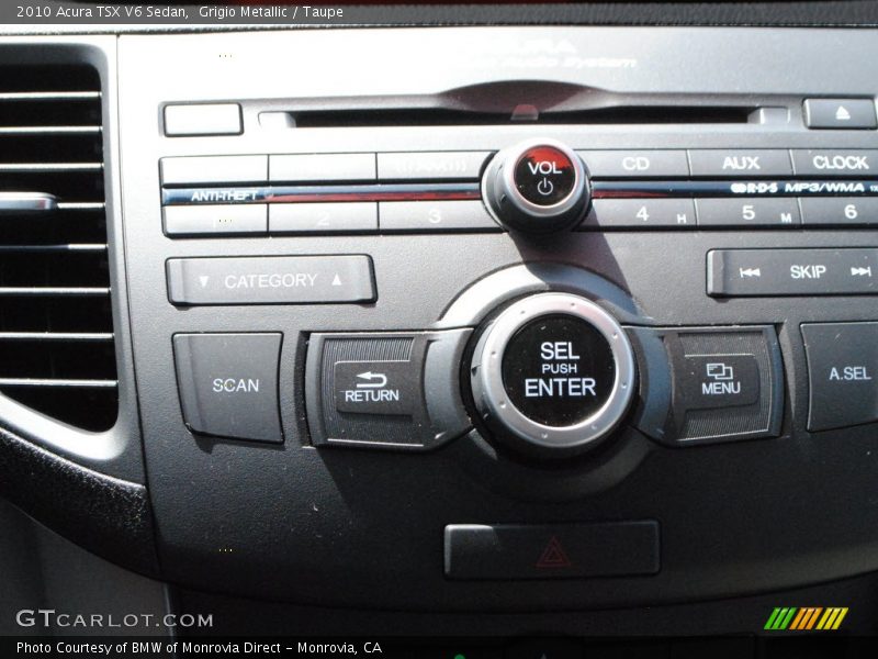 Grigio Metallic / Taupe 2010 Acura TSX V6 Sedan