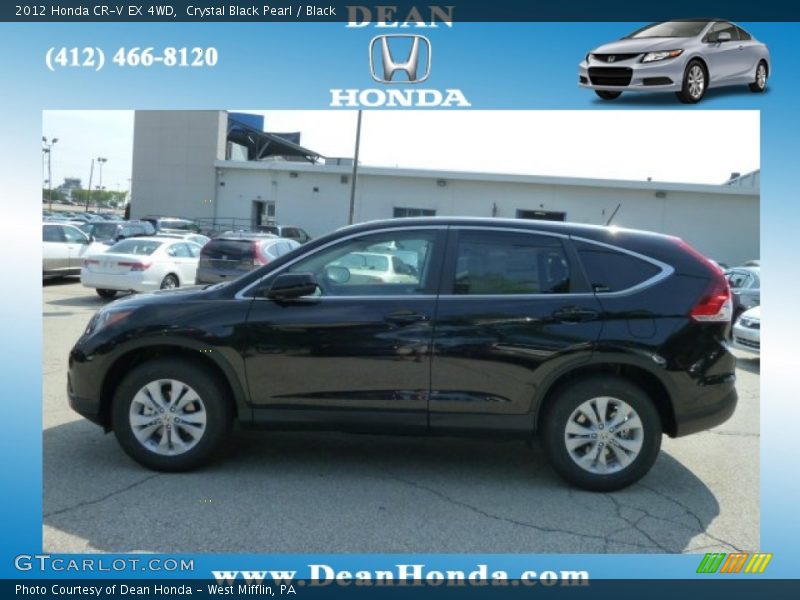 Crystal Black Pearl / Black 2012 Honda CR-V EX 4WD