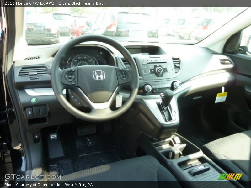 Crystal Black Pearl / Black 2012 Honda CR-V EX 4WD