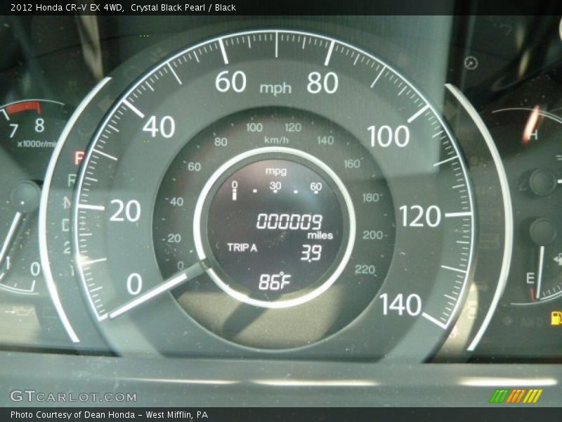 Crystal Black Pearl / Black 2012 Honda CR-V EX 4WD