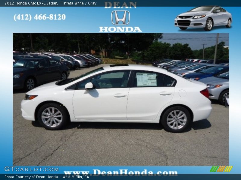 Taffeta White / Gray 2012 Honda Civic EX-L Sedan