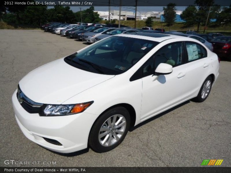 Taffeta White / Gray 2012 Honda Civic EX-L Sedan