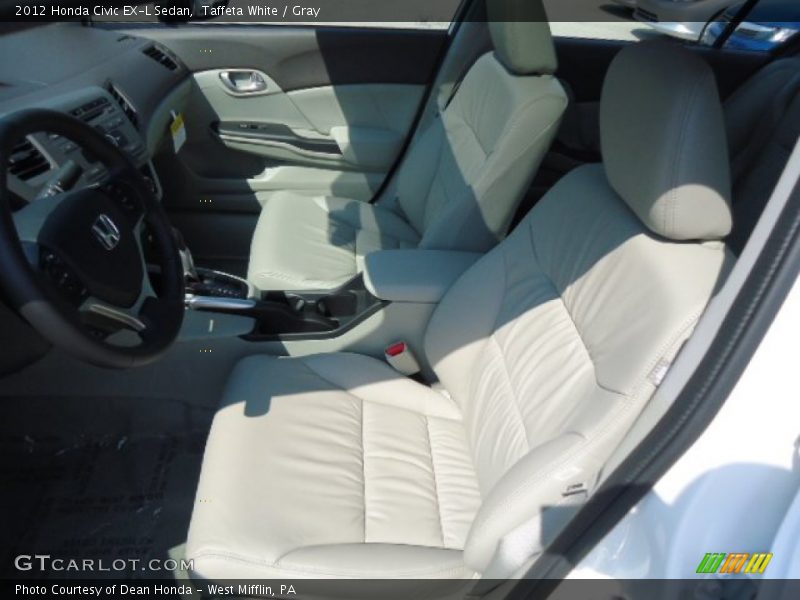 Taffeta White / Gray 2012 Honda Civic EX-L Sedan