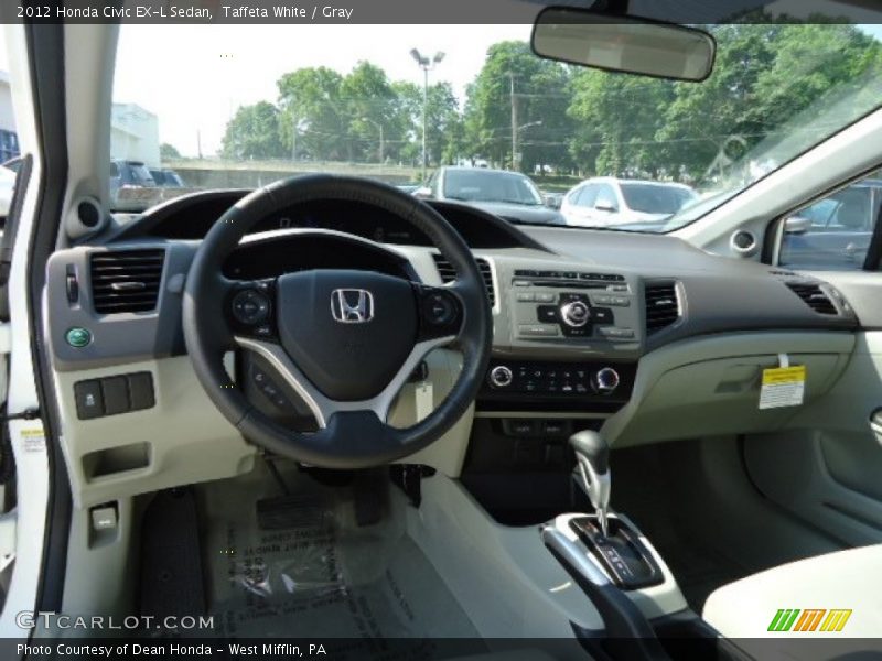 Taffeta White / Gray 2012 Honda Civic EX-L Sedan