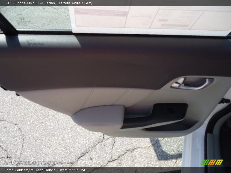 Taffeta White / Gray 2012 Honda Civic EX-L Sedan