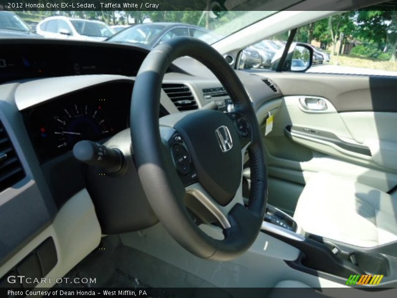 Taffeta White / Gray 2012 Honda Civic EX-L Sedan