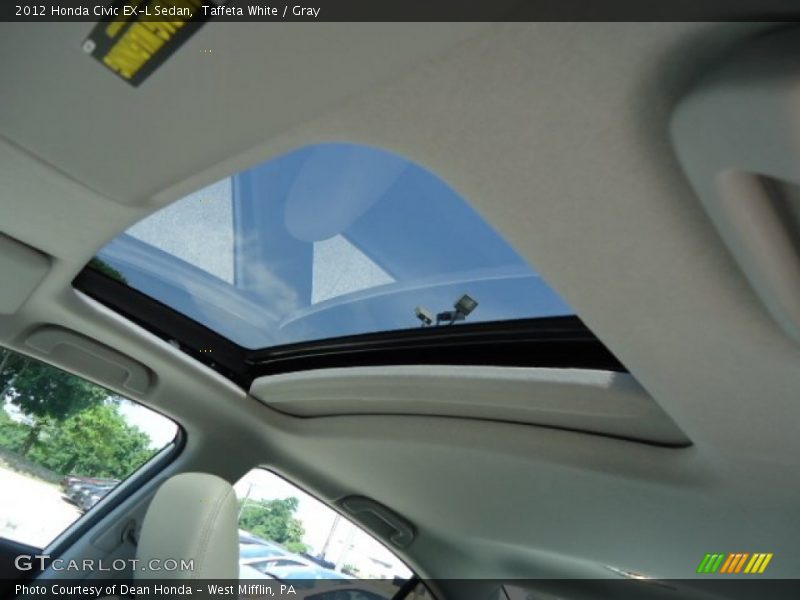 Taffeta White / Gray 2012 Honda Civic EX-L Sedan