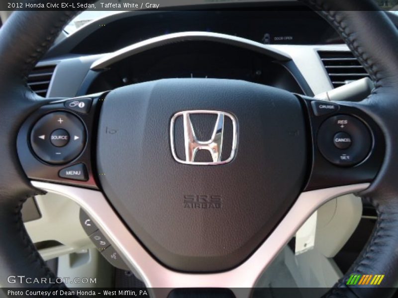 Taffeta White / Gray 2012 Honda Civic EX-L Sedan