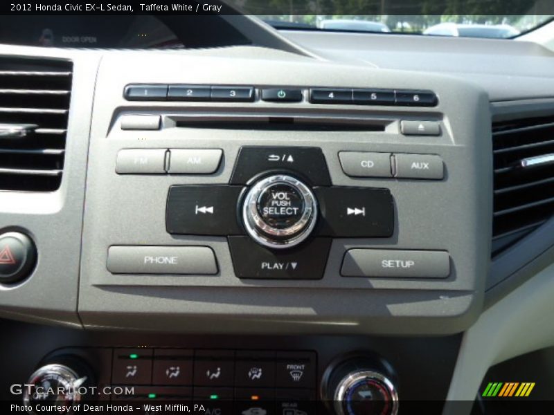 Taffeta White / Gray 2012 Honda Civic EX-L Sedan