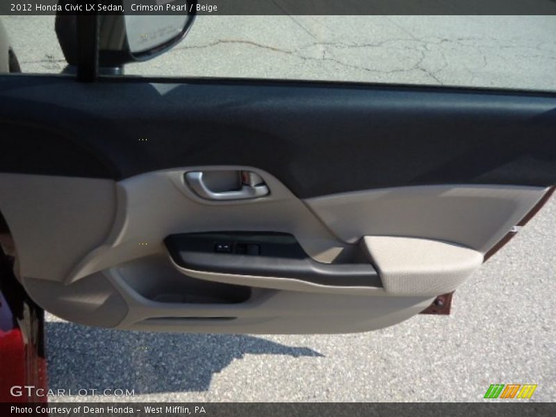 Crimson Pearl / Beige 2012 Honda Civic LX Sedan