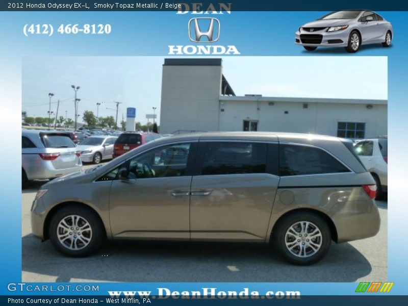 Smoky Topaz Metallic / Beige 2012 Honda Odyssey EX-L