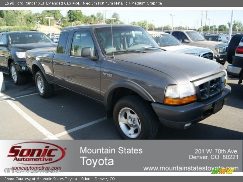 Medium Platinum Metallic / Medium Graphite 1998 Ford Ranger XLT Extended Cab 4x4