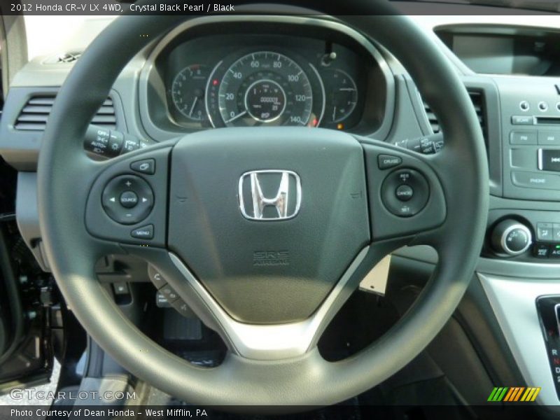 Crystal Black Pearl / Black 2012 Honda CR-V LX 4WD