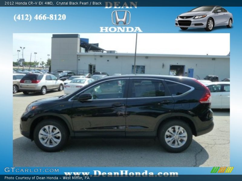 Crystal Black Pearl / Black 2012 Honda CR-V EX 4WD