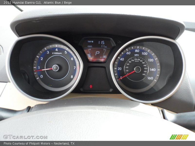 Atlantic Blue / Beige 2013 Hyundai Elantra GLS