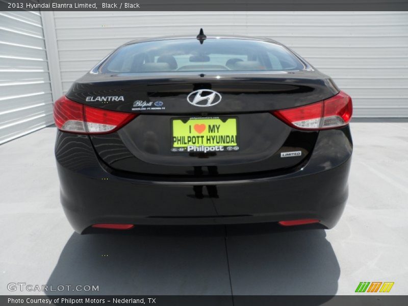 Black / Black 2013 Hyundai Elantra Limited