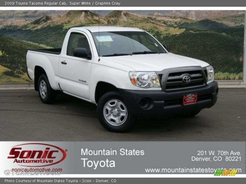 Super White / Graphite Gray 2009 Toyota Tacoma Regular Cab