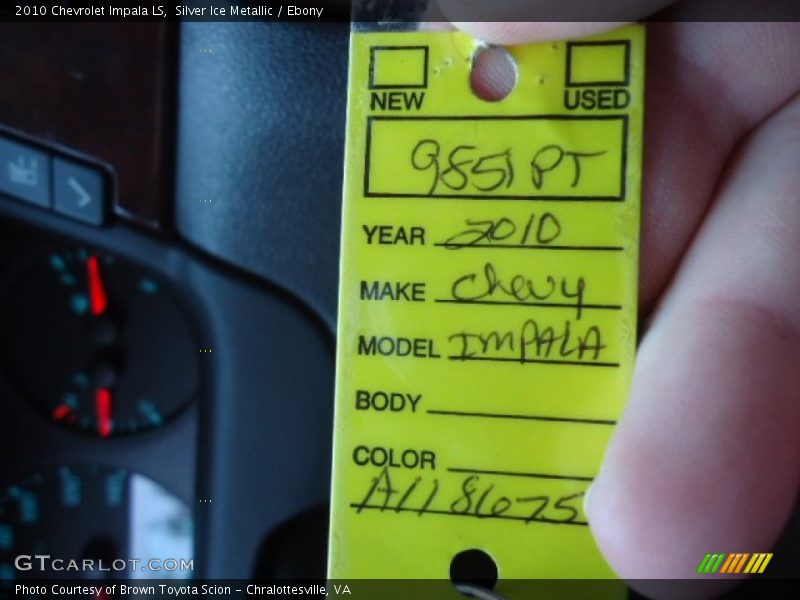 Silver Ice Metallic / Ebony 2010 Chevrolet Impala LS
