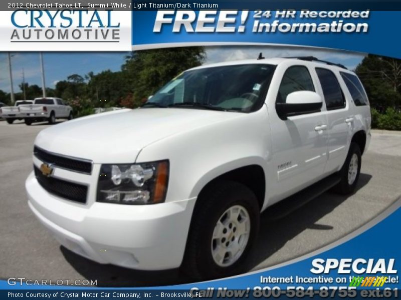 Summit White / Light Titanium/Dark Titanium 2012 Chevrolet Tahoe LT
