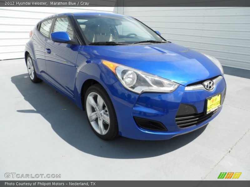 Marathon Blue / Gray 2012 Hyundai Veloster