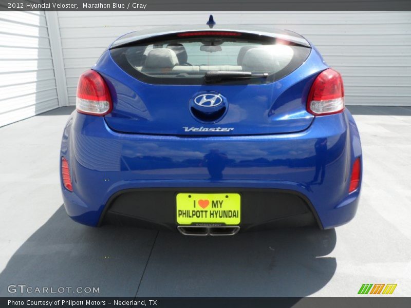Marathon Blue / Gray 2012 Hyundai Veloster