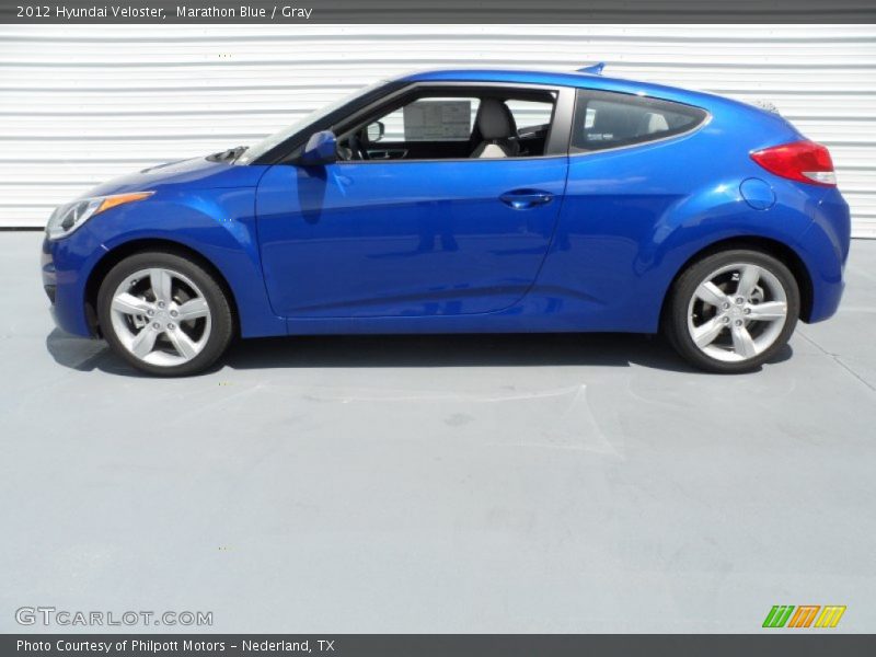 Marathon Blue / Gray 2012 Hyundai Veloster
