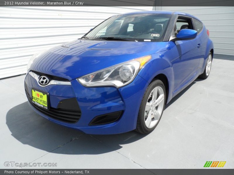 Marathon Blue / Gray 2012 Hyundai Veloster