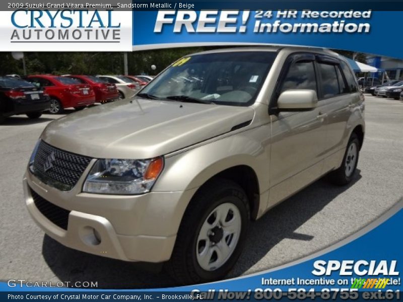 Sandstorm Metallic / Beige 2009 Suzuki Grand Vitara Premium
