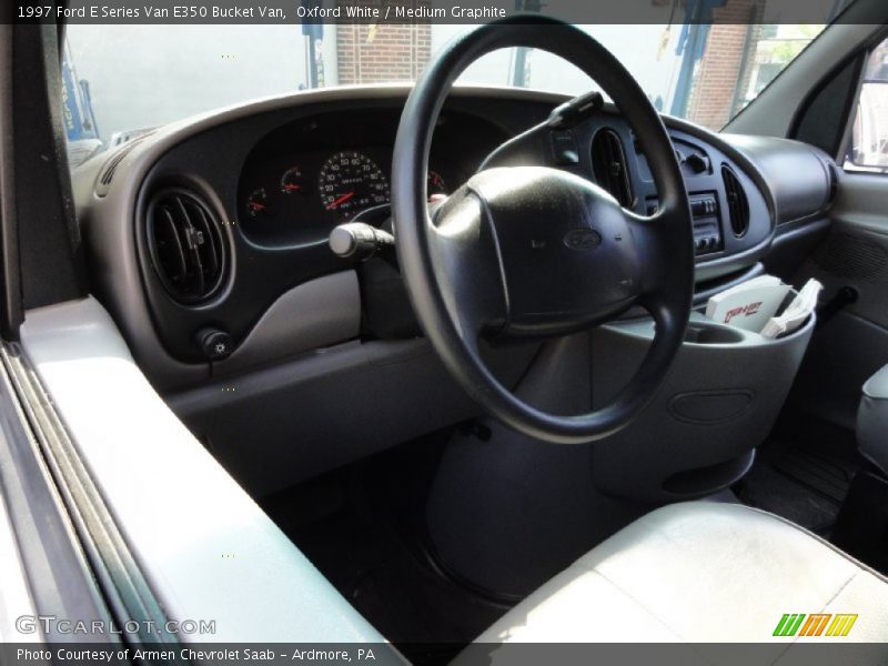 Oxford White / Medium Graphite 1997 Ford E Series Van E350 Bucket Van