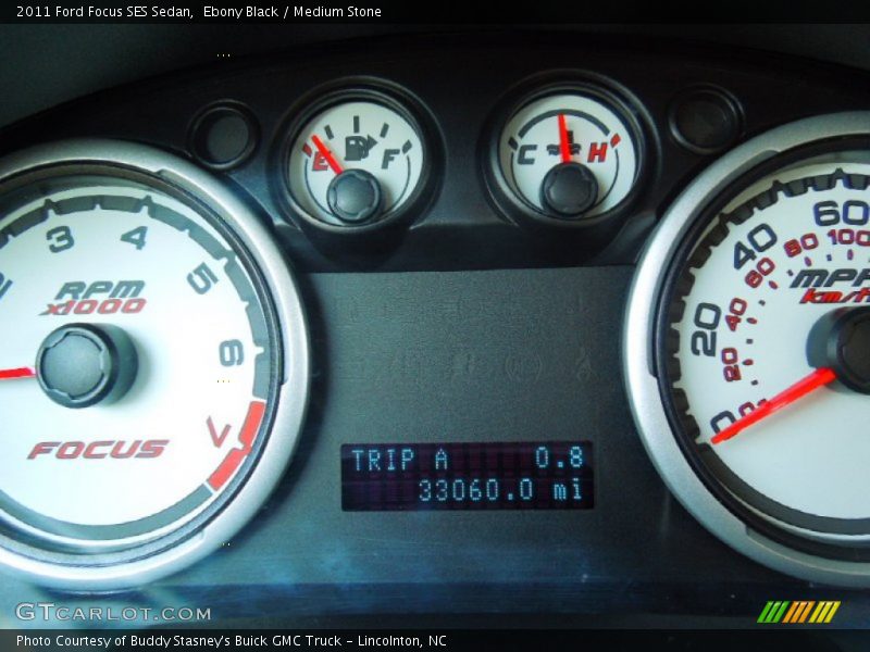 Ebony Black / Medium Stone 2011 Ford Focus SES Sedan