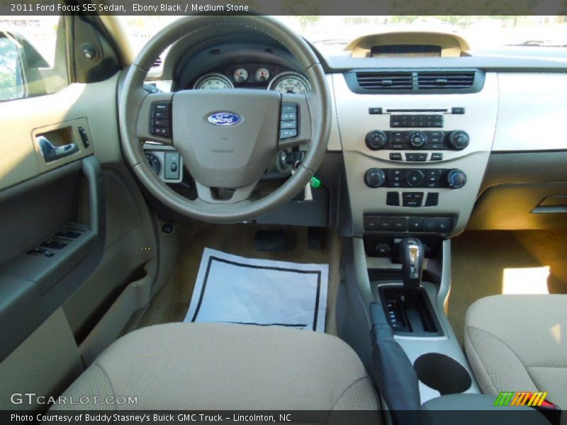 Ebony Black / Medium Stone 2011 Ford Focus SES Sedan