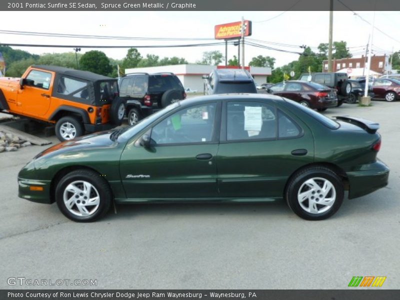 Spruce Green Metallic / Graphite 2001 Pontiac Sunfire SE Sedan