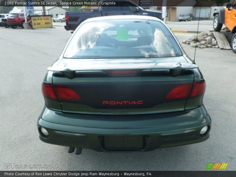 Spruce Green Metallic / Graphite 2001 Pontiac Sunfire SE Sedan