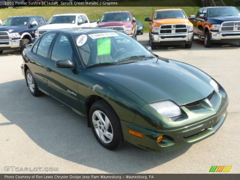 Spruce Green Metallic / Graphite 2001 Pontiac Sunfire SE Sedan