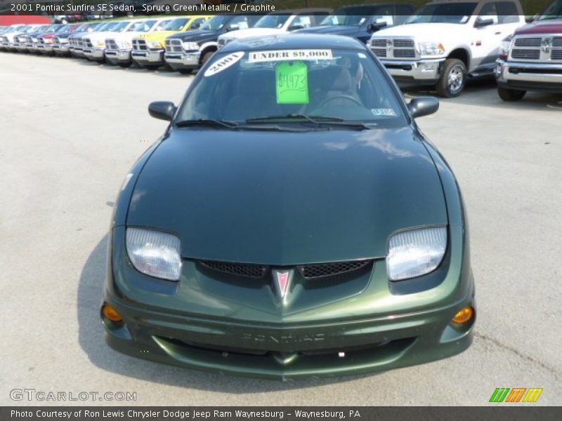 Spruce Green Metallic / Graphite 2001 Pontiac Sunfire SE Sedan