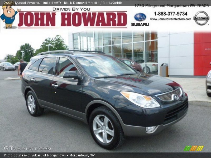 Black Diamond Metallic / Black/Saddle 2008 Hyundai Veracruz Limited AWD