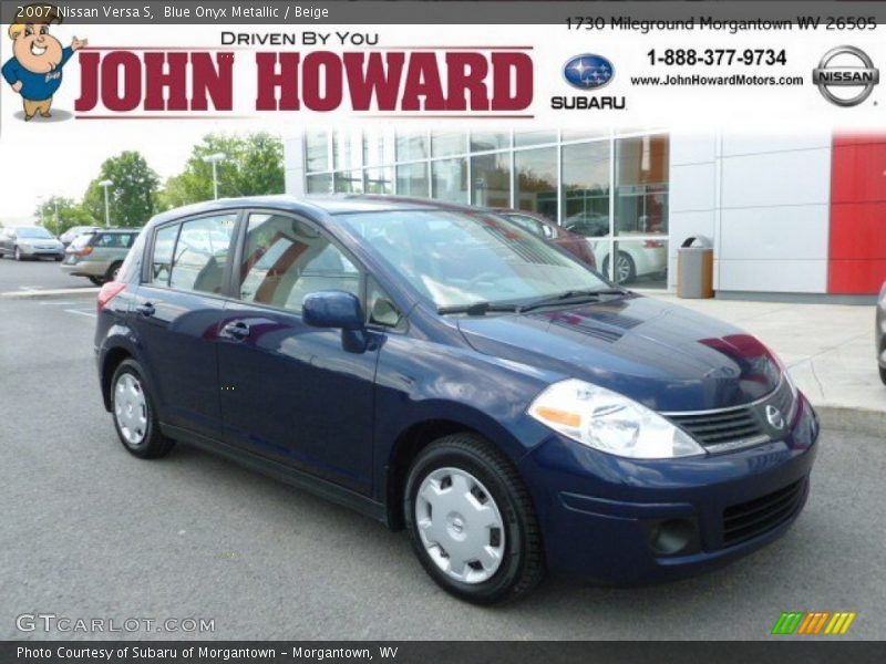 Blue Onyx Metallic / Beige 2007 Nissan Versa S